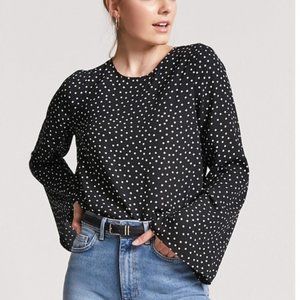 Forever 21 Black and White Polka Dot Blouse